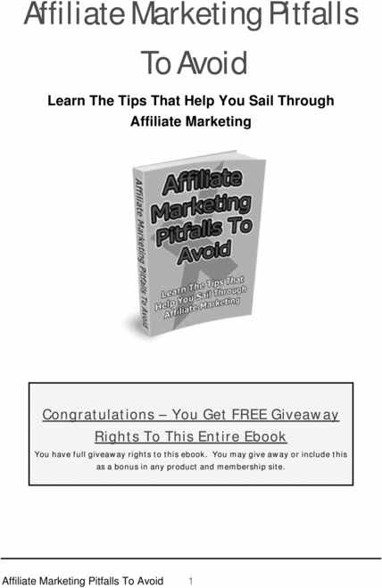 Product picture Affiliate Marketing Pitfalls to Avoid